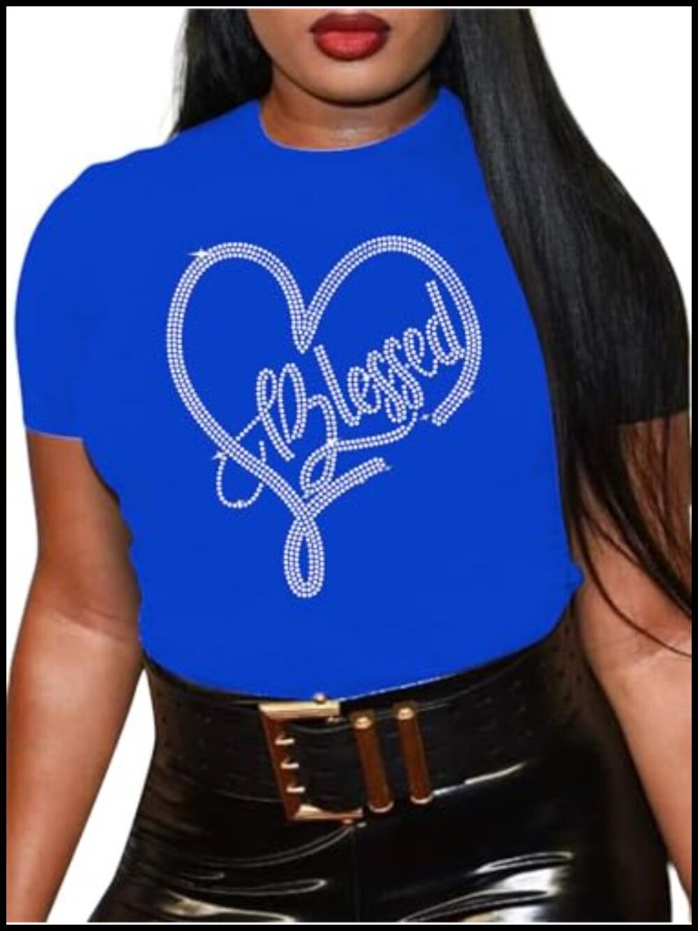 Rhinestone Graphic Christian Faith Short Sleeve Loose Summer Tee